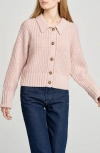Wayf Bea Collared Cardigan In Pink