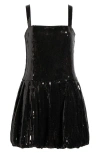 Wayf Bella Bubble Hem Sequin Cocktail Minidress In Black