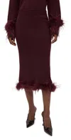 Wayf Bethany Feather Skirt Plum In Burgundy