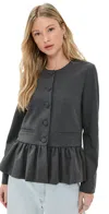 Wayf Blakely Peplum Jacket Charcoal In Gray