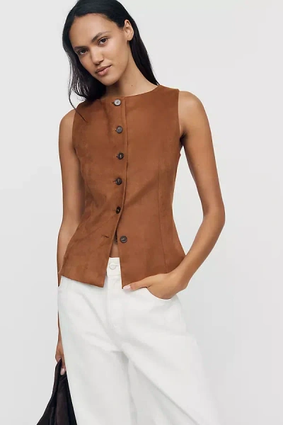 Wayf Boat-neck Vest Top In Beige