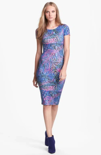 Wayf Body-con Midi Dress In Multi