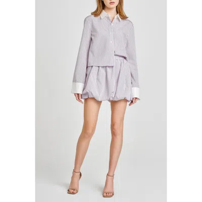 Wayf Bonnie Stripe Button-up Shirt In Blue/bur Stripe