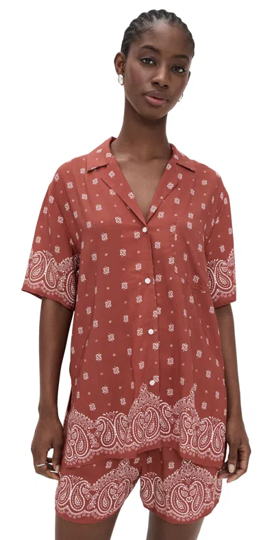 Wayf Breeze Short Sleeve Top Terracotta Bandana