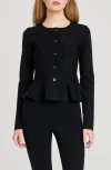 Wayf Brooklyn Peplum Cardigan In Black