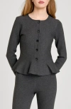 Wayf Brooklyn Peplum Cardigan In Gray
