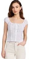 WAYF BUTTON FRONT TOP IVORY