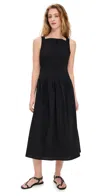 Wayf Eve Eyelet Embroidery A-line Midi Dress In Black