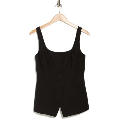 Wayf Button-up Vest In Black