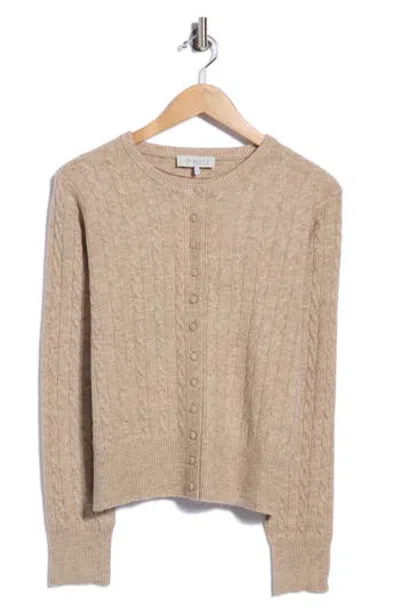 Wayf Cable Knit Cardigan In Neutral