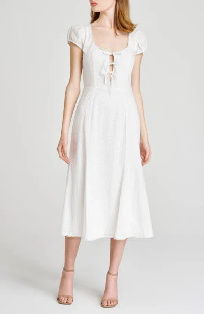 Wayf Cara Cotton Eyelet Midi Dress