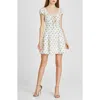 Wayf Cara Floral Linen Blend Minidress In Ivory Ditsy