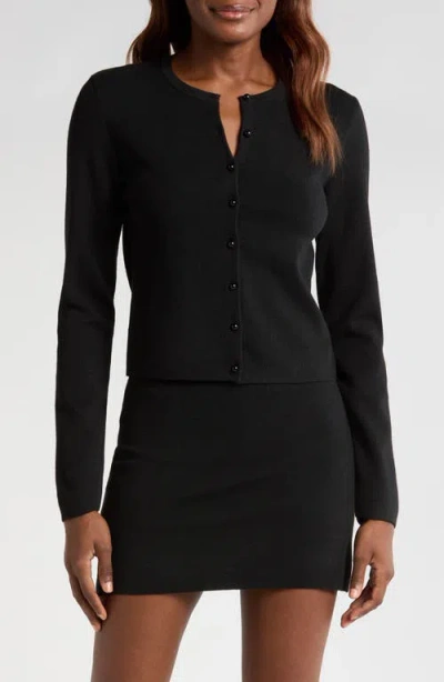 Wayf Carly Rib Cardigan In Black
