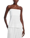 WAYF CARMELA STRAPLESS LINEN TOP