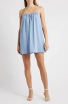Wayf Casey Stretch Cotton Cami Dress In Blue