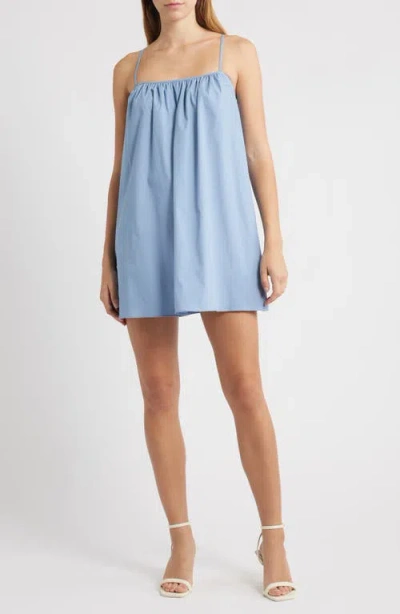 Wayf Casey Stretch Cotton Cami Dress In Blue