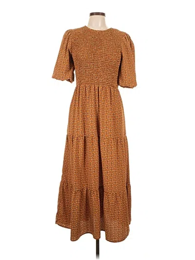 Pre-owned Wayf Casual Dress In Brown