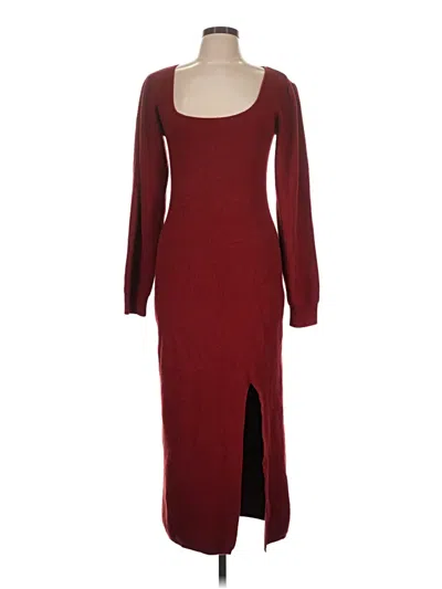 Pre-owned Wayf Casual Dress In Burgundy