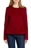 Wayf Charlie Peplum Jacket In Red