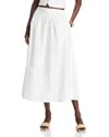 Wayf Claire Drop Waist A Line Skirt In Ivory