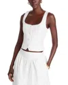 Wayf Claire Sleeveless Button Top In Ivory
