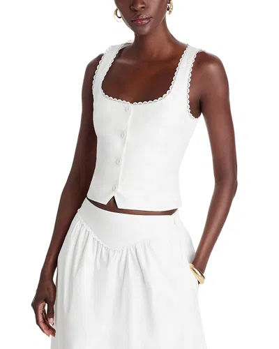 Wayf Claire Sleeveless Button Top In Ivory