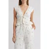 Wayf Clara Tie Front Linen Blend Top