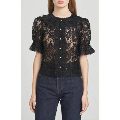 Wayf Clarisse Lace Top In Black