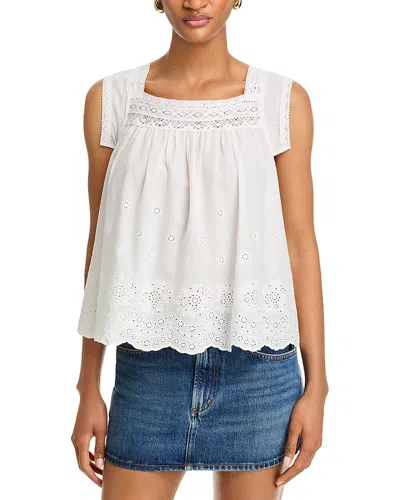 Wayf Claudia Eyelet Top In Ivory