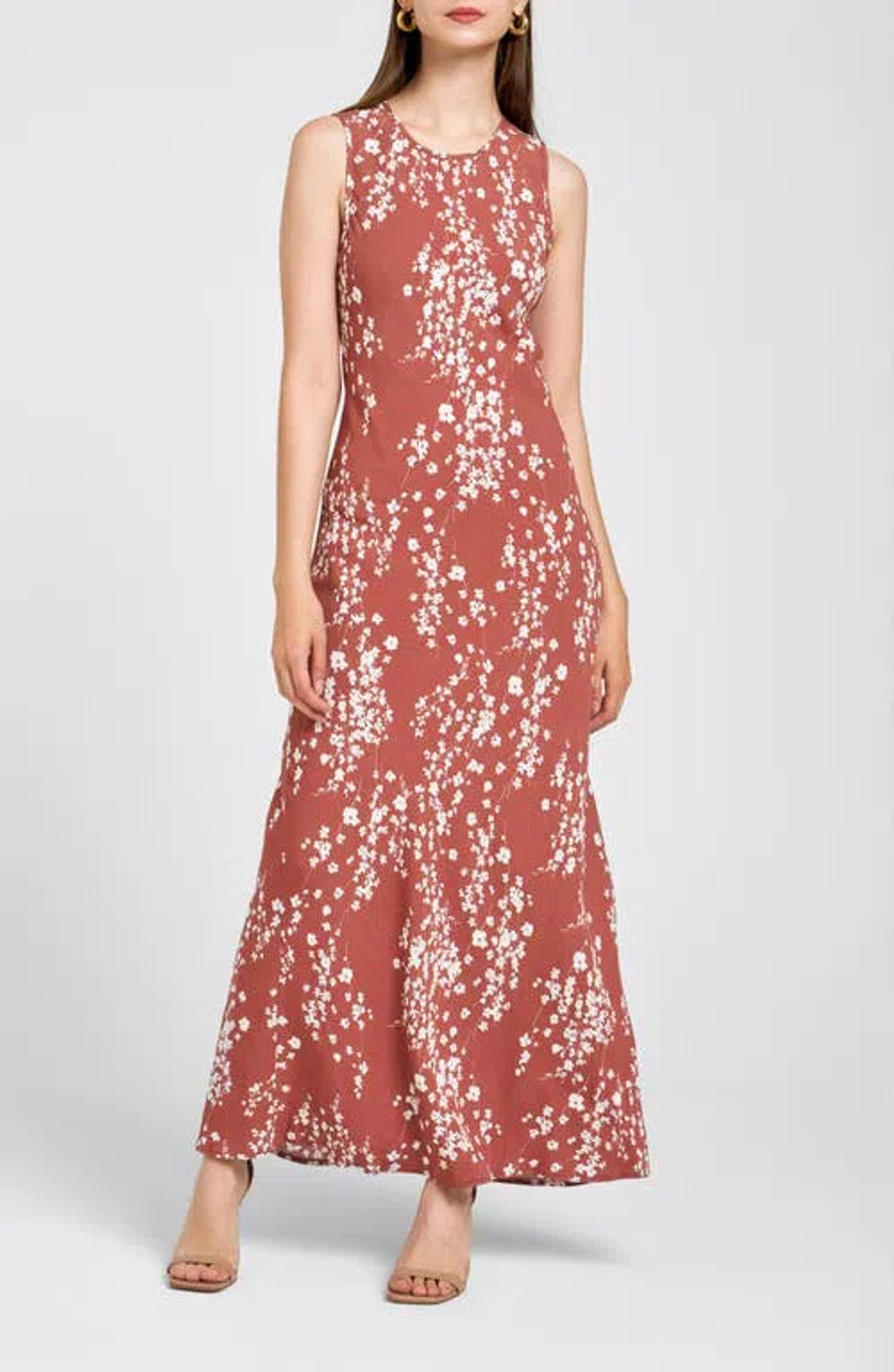 fitted lace wedding dress Significant Other Clemence Maxi Dress | Pink/Orange | Size 10 main image 0