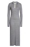 Wayf Colette Stripe Long Sleeve Knit Dress In Ivory Navy