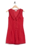 Wayf Collared Minidress In Red