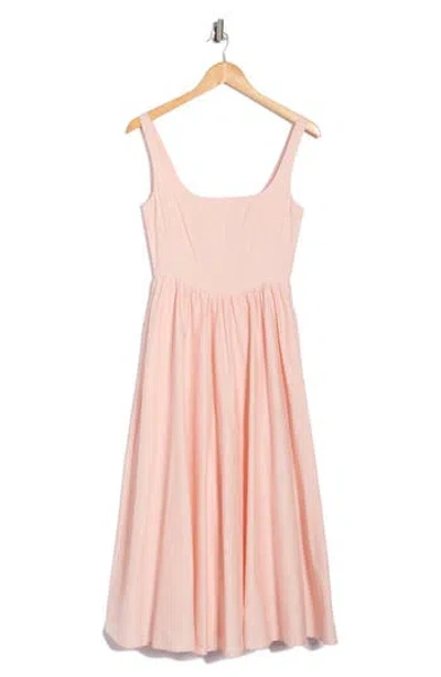 Wayf Corset Midi Dress In Pink