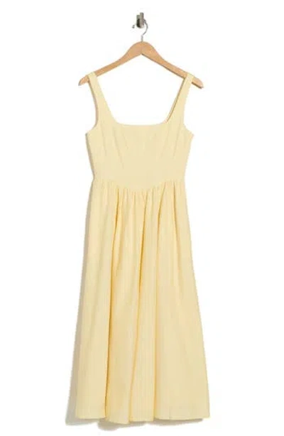 Wayf Corset Midi Dress In Yellow