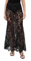 Wayf Cosette Semisheer Lace Maxi Skirt In Black