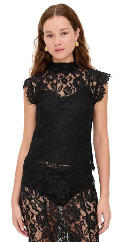 Wayf Cosette Lace Top In Black