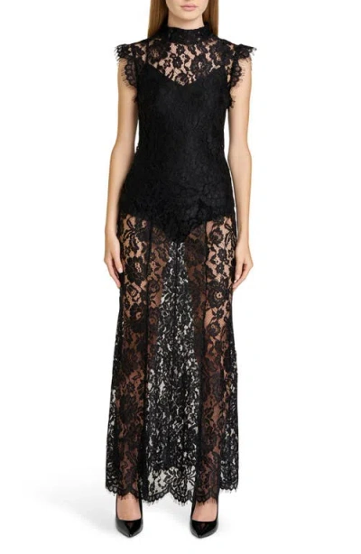 WAYF WAYF COSETTE SEMISHEER LACE MAXI SKIRT