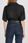 Wayf Daria Short Sleeve Button-up Shirt In Black