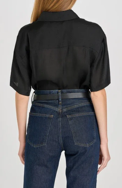 Wayf Daria Short Sleeve Button-up Shirt In Black