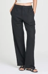 Wayf Daylight Wide Leg Linen Blend Pants In Black