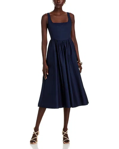 Wayf Desi Bustier Midi Dress In Navy