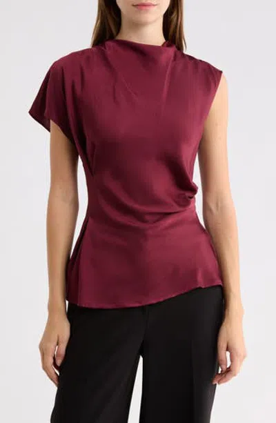Wayf Draped Asymmetric Top In Brown