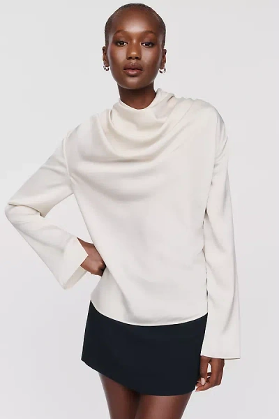 Wayf Draped Long-sleeve Top In Ivory