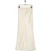Wayf Drawstring Satin Skirt In White