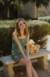 WAYF WAYF EDEN PRINT SLEEVELESS LINEN BLEND MINIDRESS
