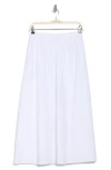 Wayf Elastic Back Cotton Maxi Skirt In Ivory