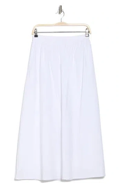 Wayf Elastic Back Cotton Maxi Skirt In Ivory