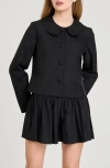 Wayf Elena Button Front Jacket In Black