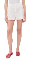 Wayf Elena Embroidered Shorts Ivo/red