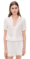 Wayf Elena Embroidered Top Ivo/red